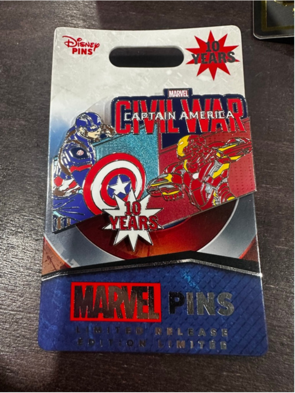 NEW 2026 WDW Captain America Civil War 10 Anniversary Pin